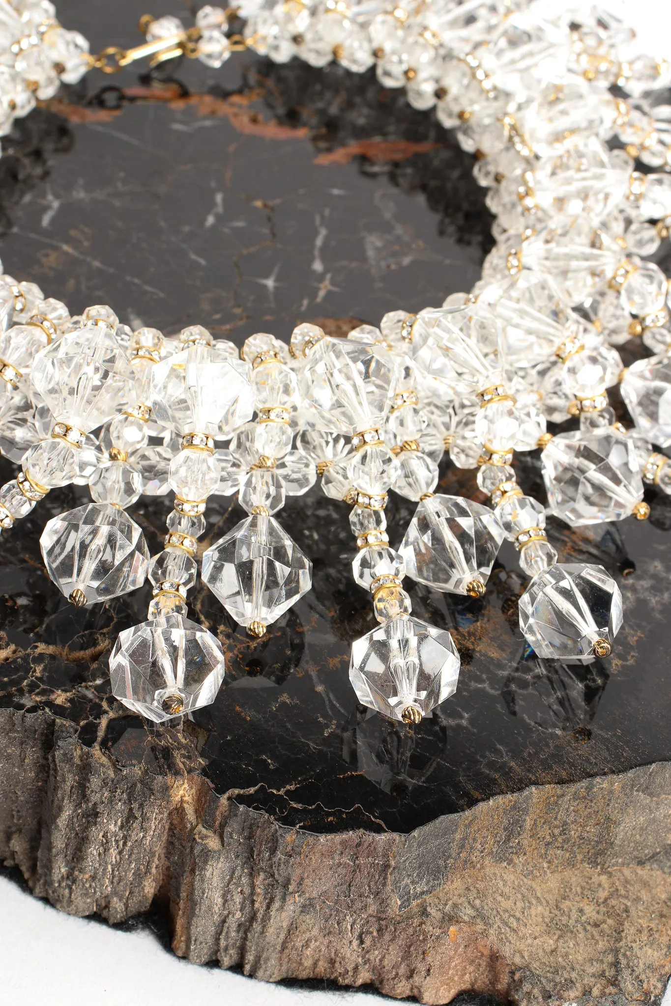 Lucite Icicle Collar Necklace