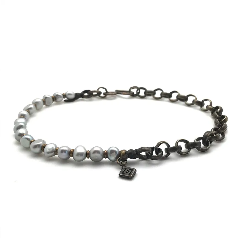 Marcella Rolo Chain and Baroque Pearl Necklace