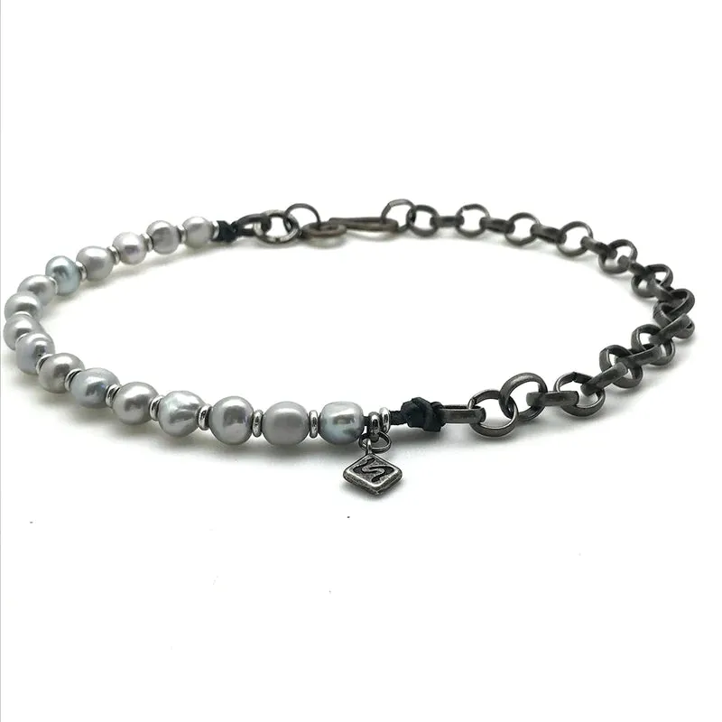 Marcella Rolo Chain and Baroque Pearl Necklace