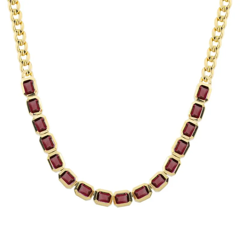 MARLEY GEMSTONE CUBAN LINK NECKLACE