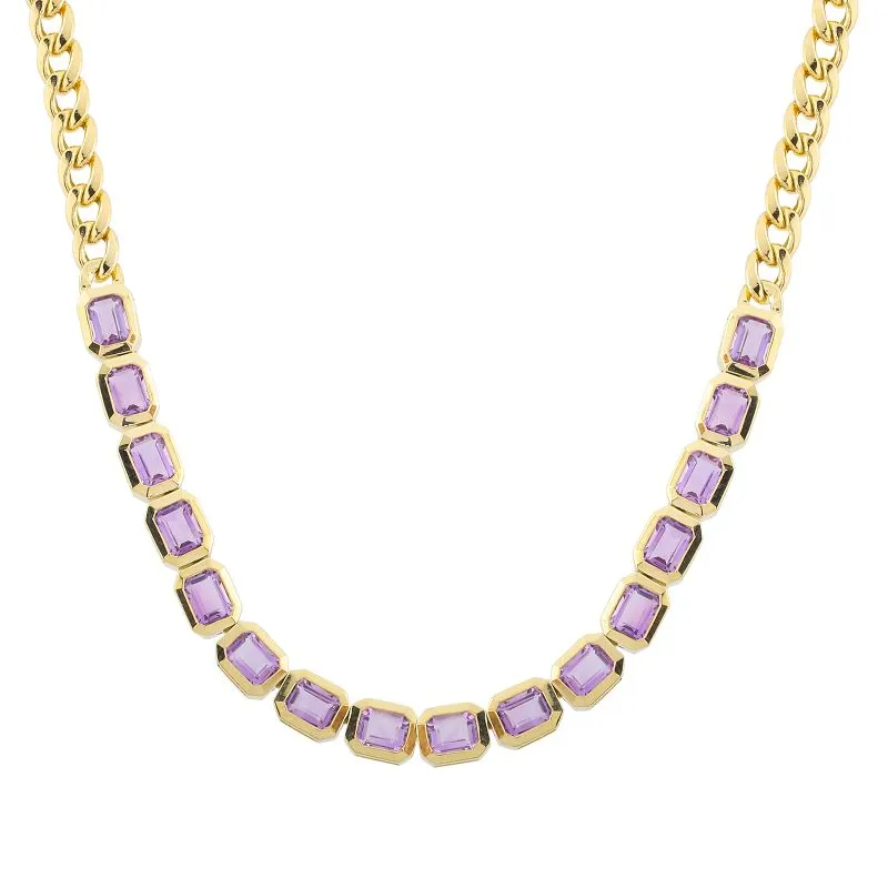 MARLEY GEMSTONE CUBAN LINK NECKLACE
