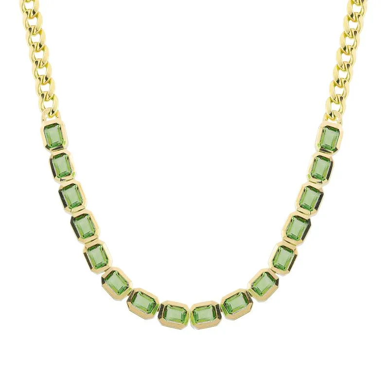 MARLEY GEMSTONE CUBAN LINK NECKLACE
