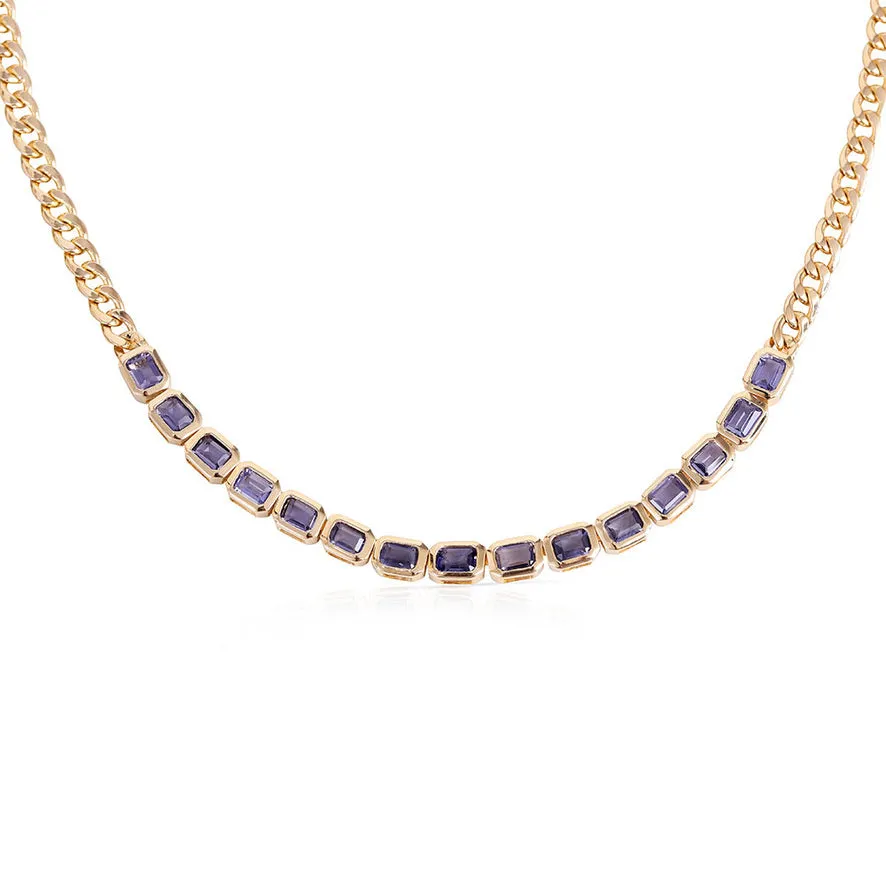 MARLEY GEMSTONE CUBAN LINK NECKLACE