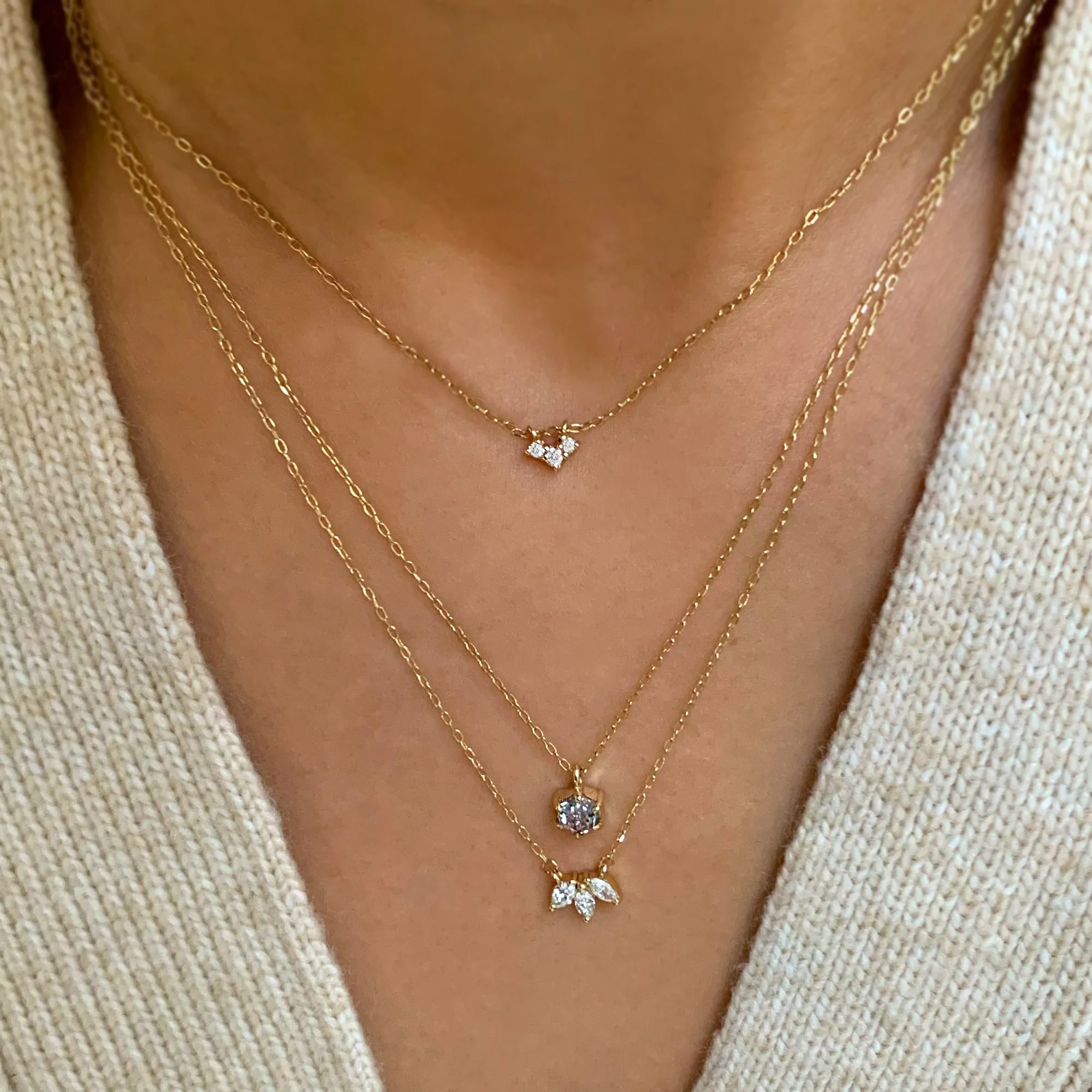 Marquise Diamond Trio Necklace