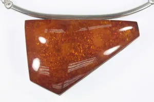 Massive Vintage Sterling Silver Amber Necklace 181ct, 89.5g