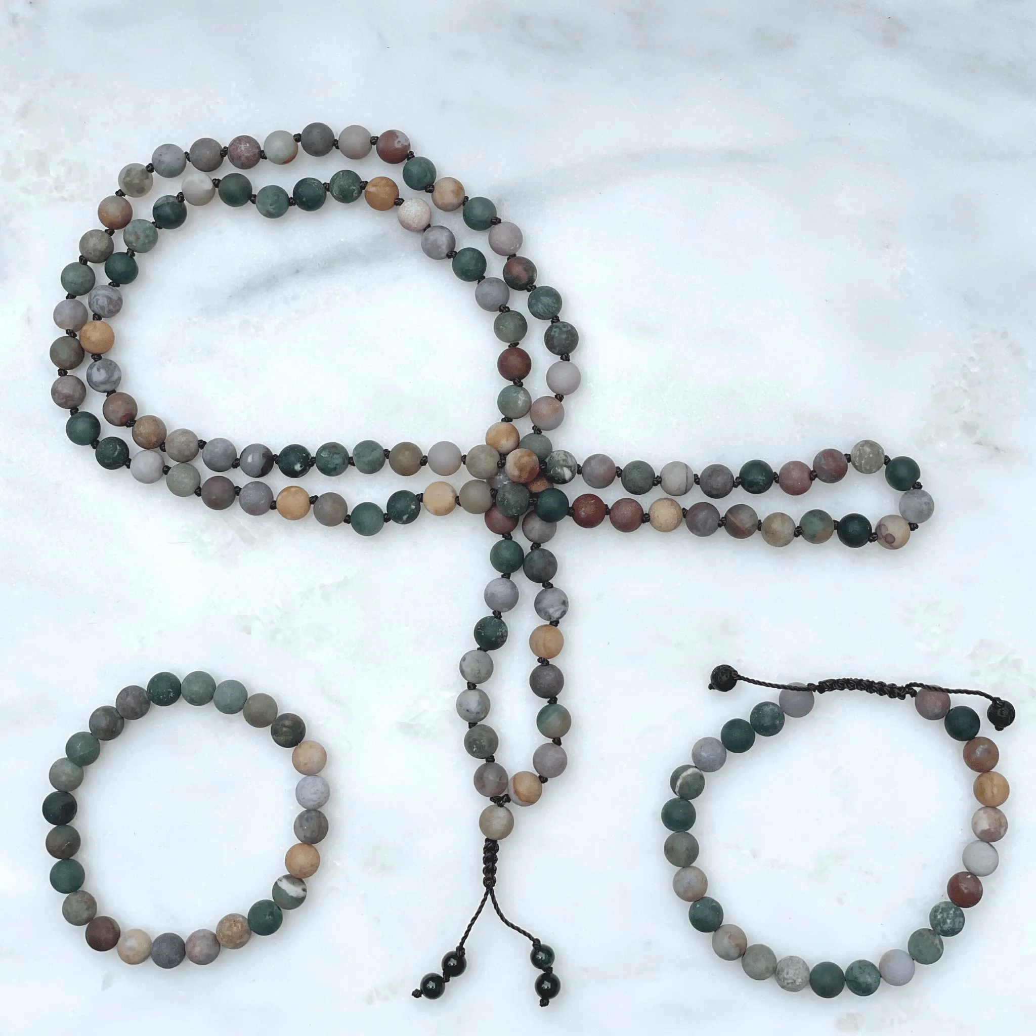 Matte Indian Agate Mala