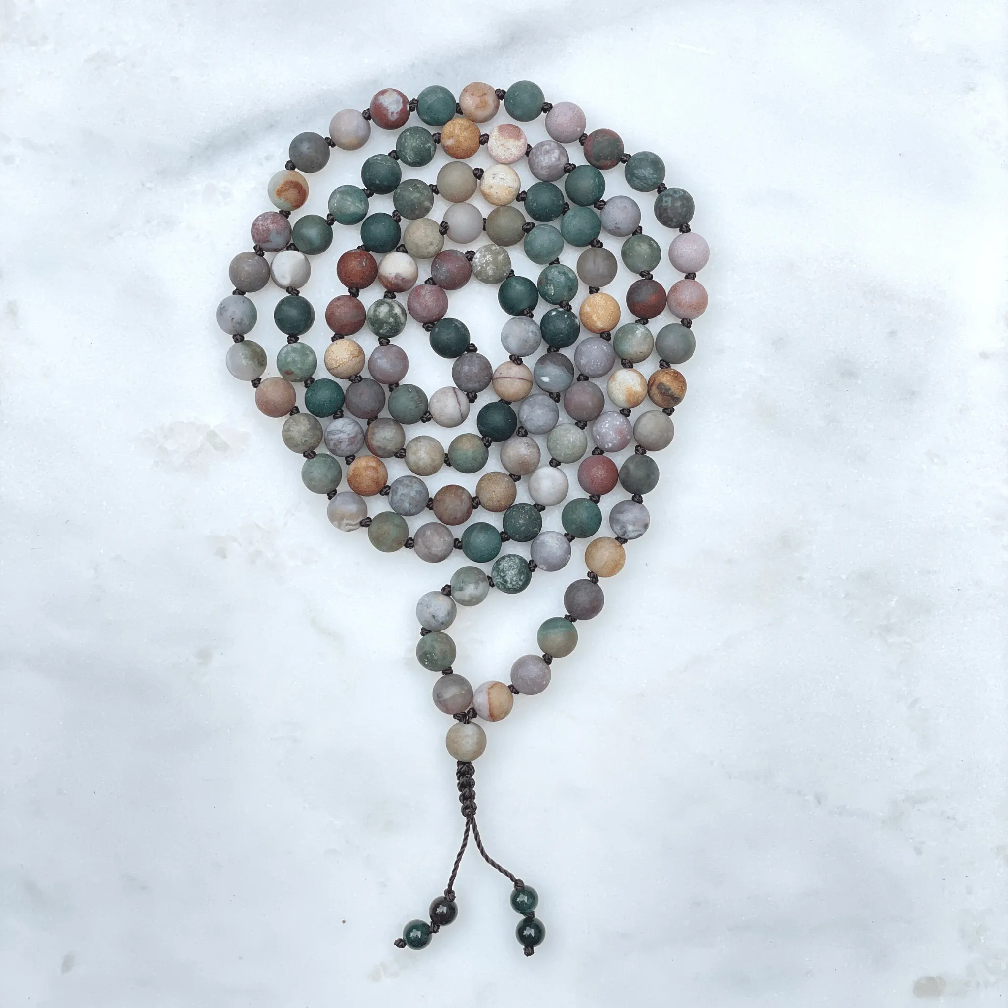 Matte Indian Agate Mala