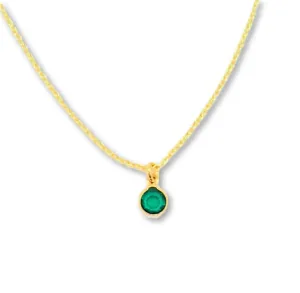 May Emerald Crystal Birthstone 14K Gold Necklace