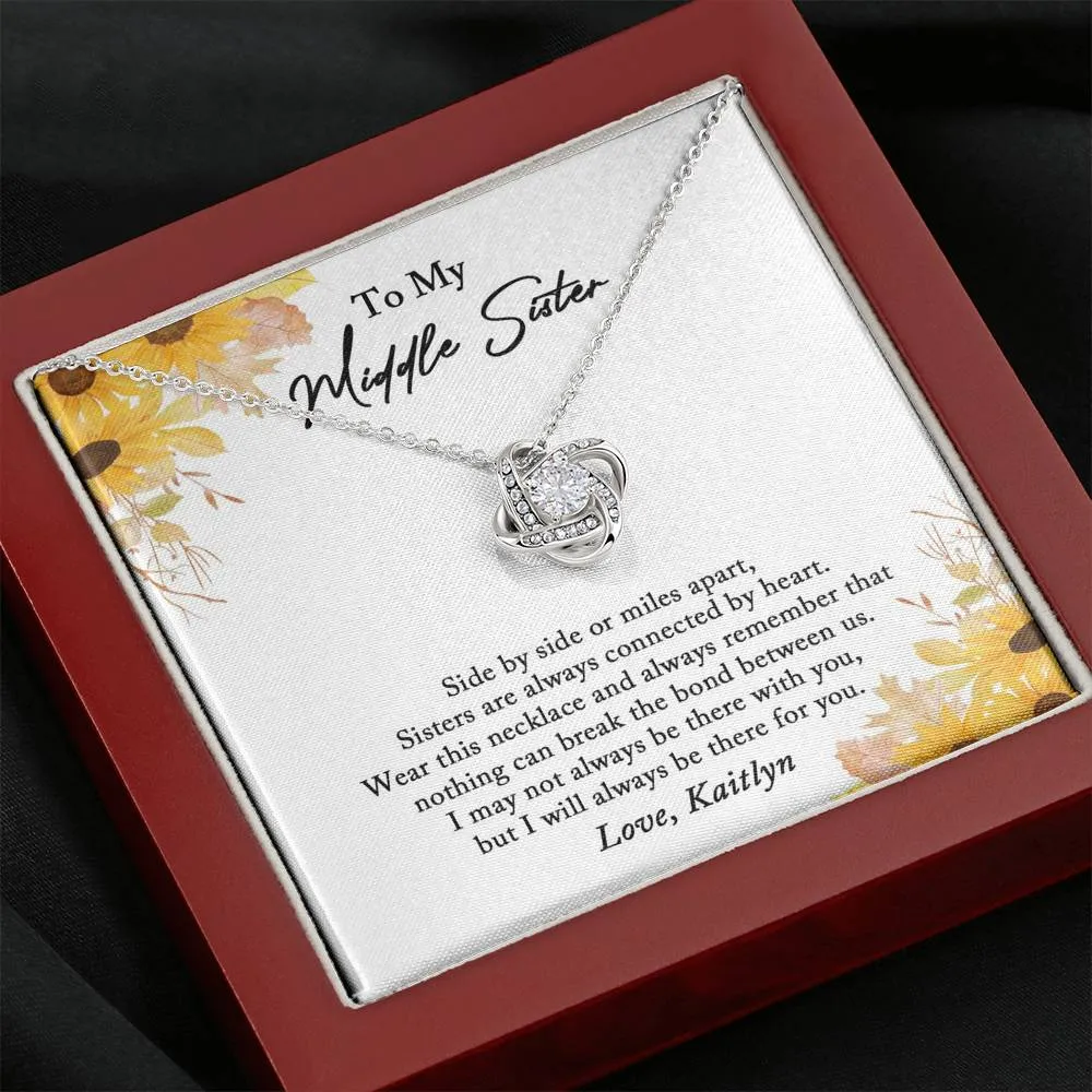 Middle Sister Necklace, Middle Sister Gift from Sister, Middle Sister Birthday Gift