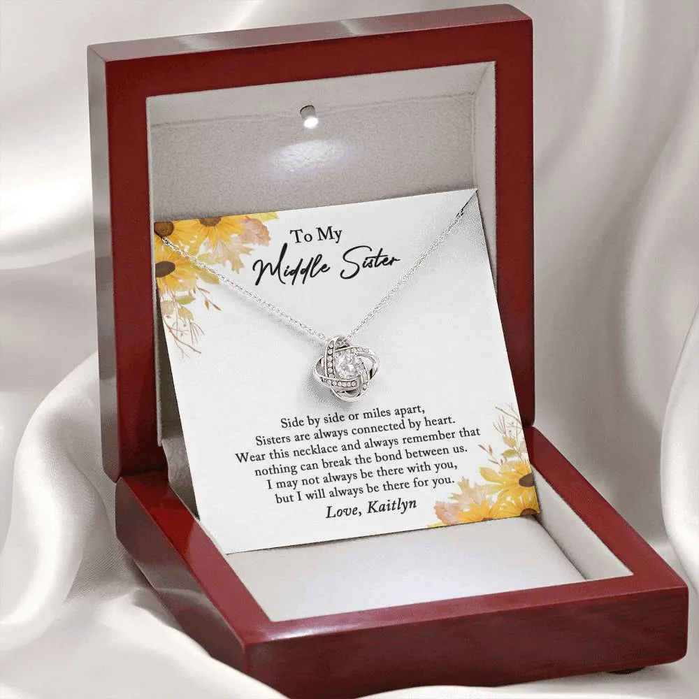 Middle Sister Necklace, Middle Sister Gift from Sister, Middle Sister Birthday Gift