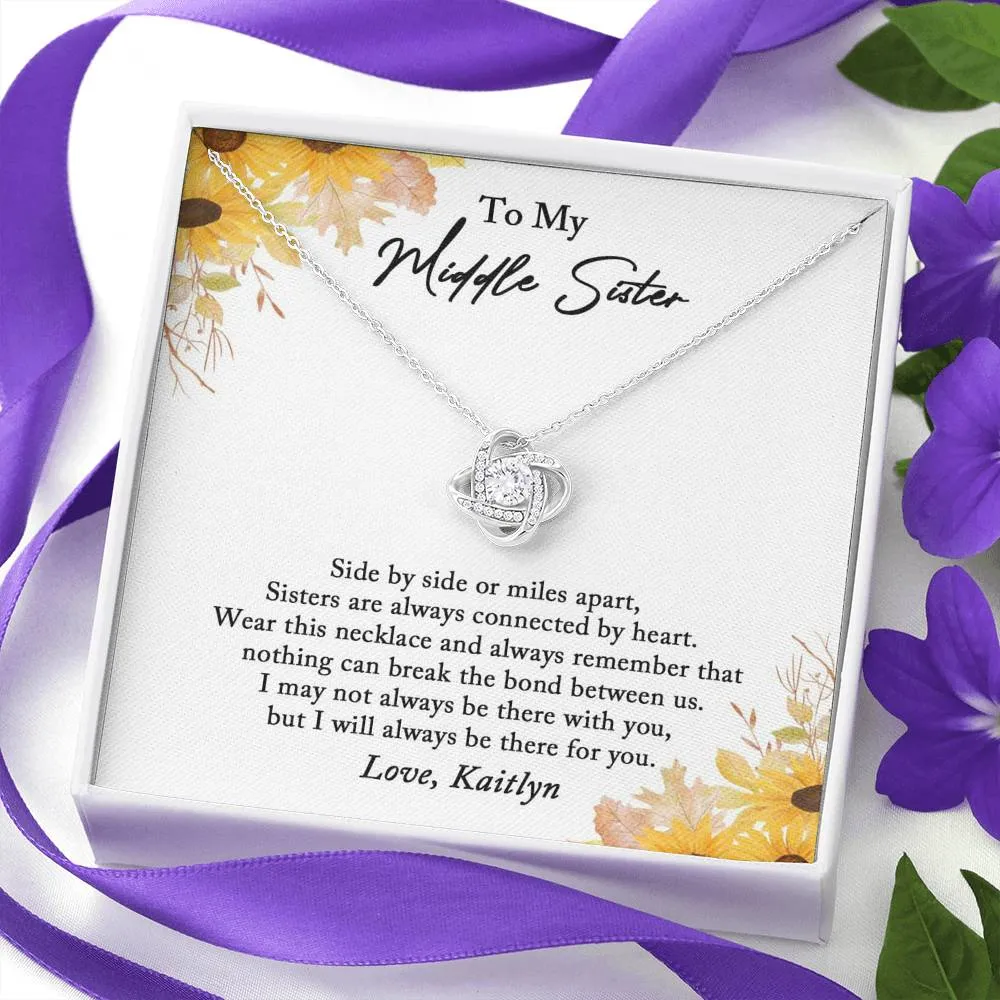Middle Sister Necklace, Middle Sister Gift from Sister, Middle Sister Birthday Gift