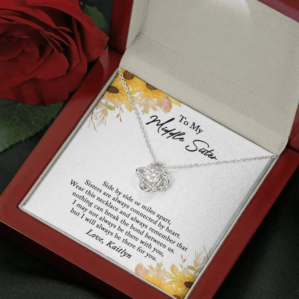 Middle Sister Necklace, Middle Sister Gift from Sister, Middle Sister Birthday Gift