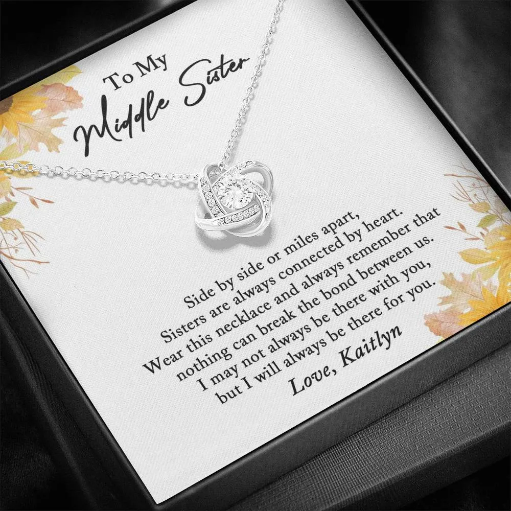 Middle Sister Necklace, Middle Sister Gift from Sister, Middle Sister Birthday Gift