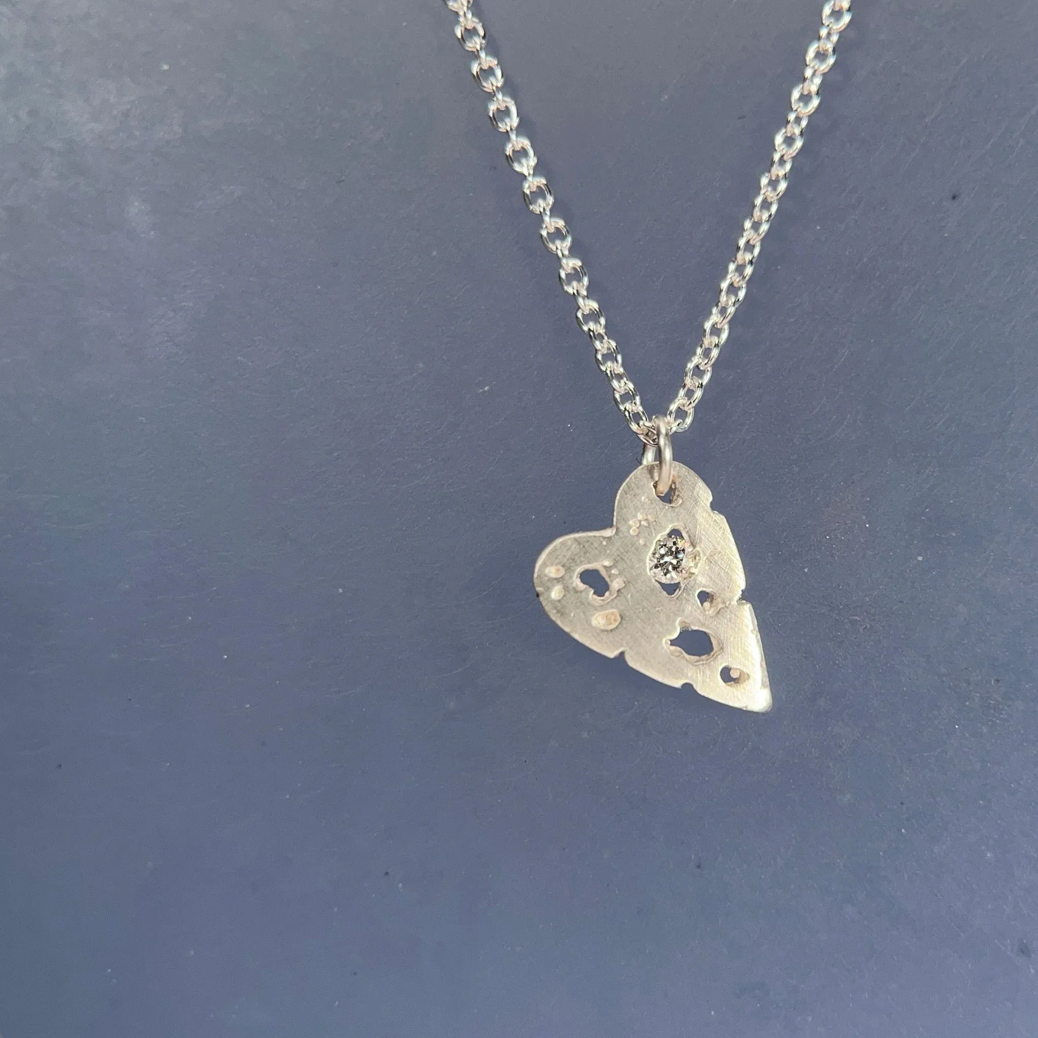 Mini Shadow Heart Necklace