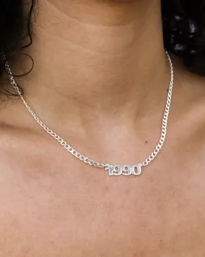 Mini Year Necklace with Cuban Chain