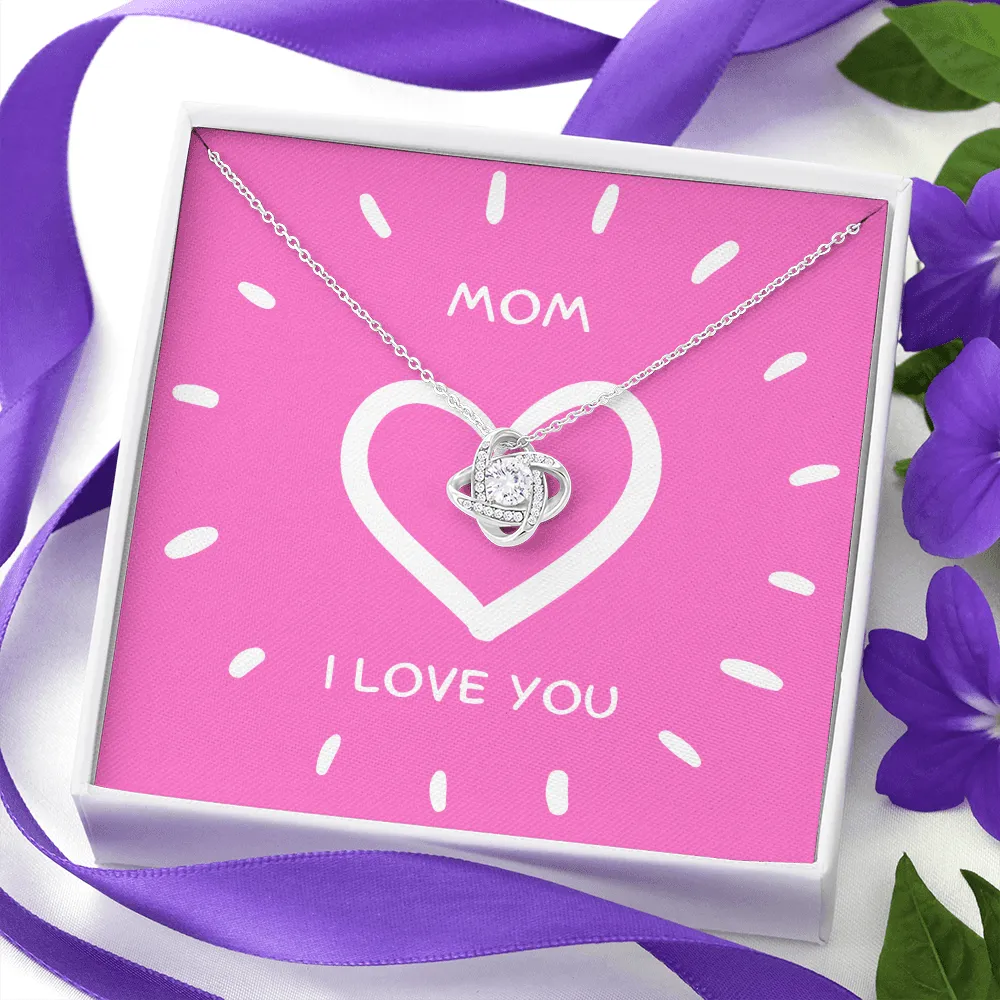 Mom I Love You Love Knot Necklace