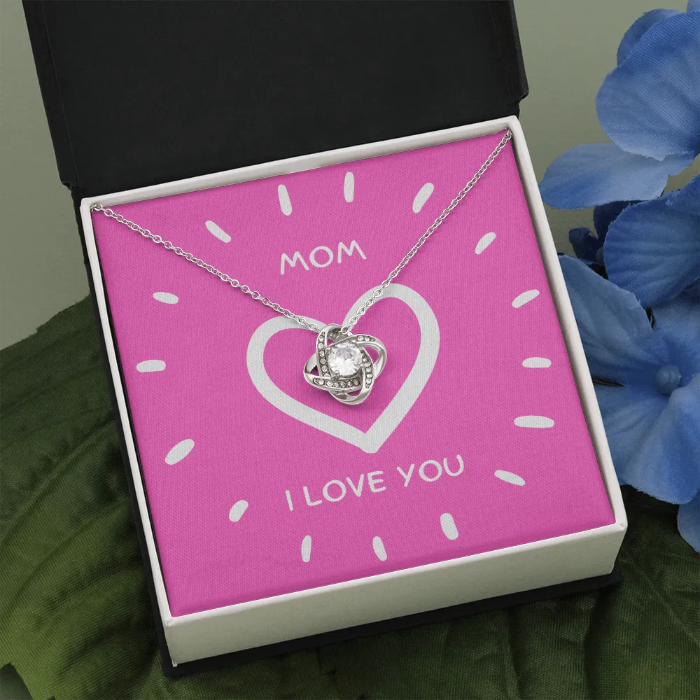 Mom I Love You Love Knot Necklace