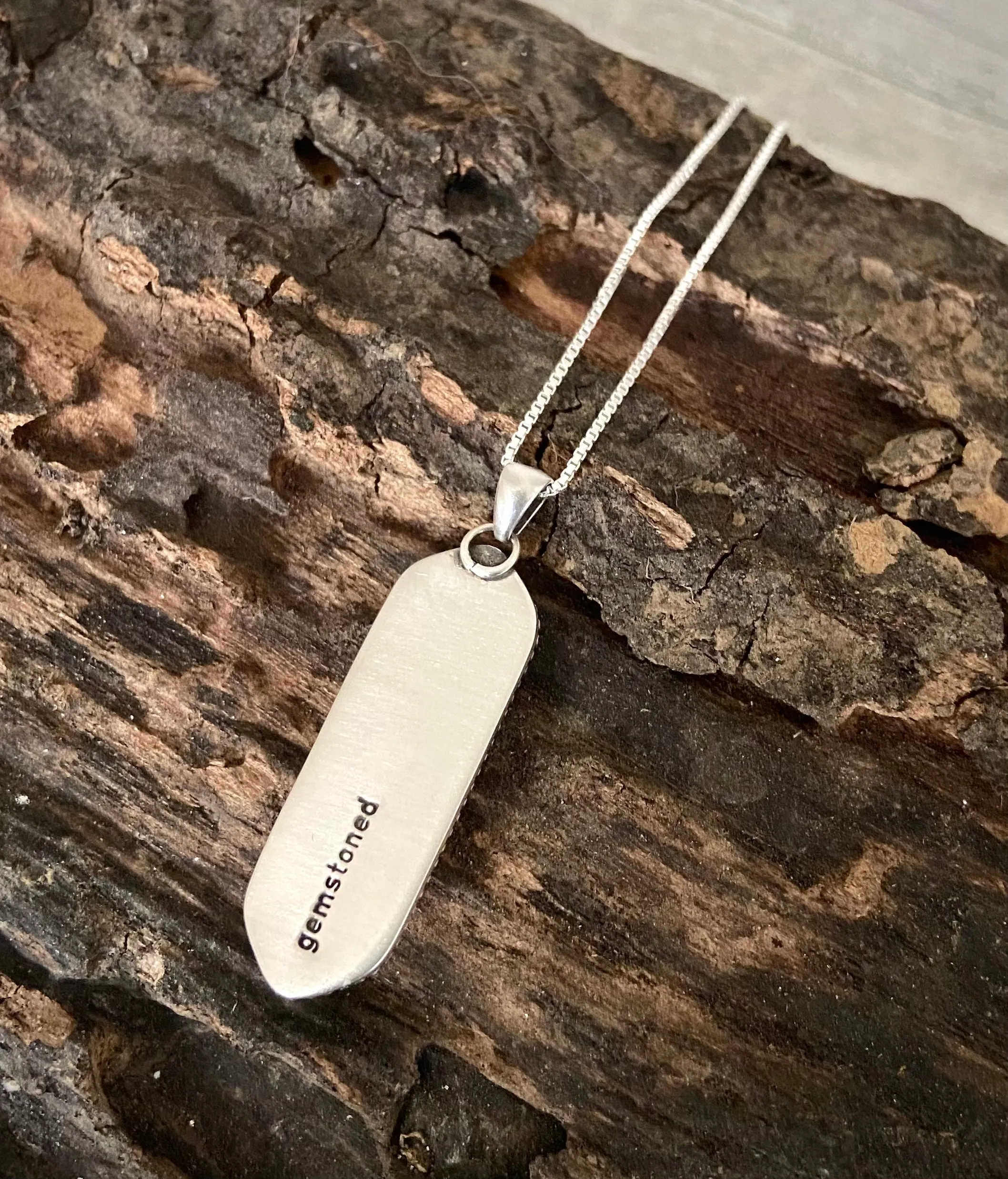 Montana Agate Elongated Hex Pendant