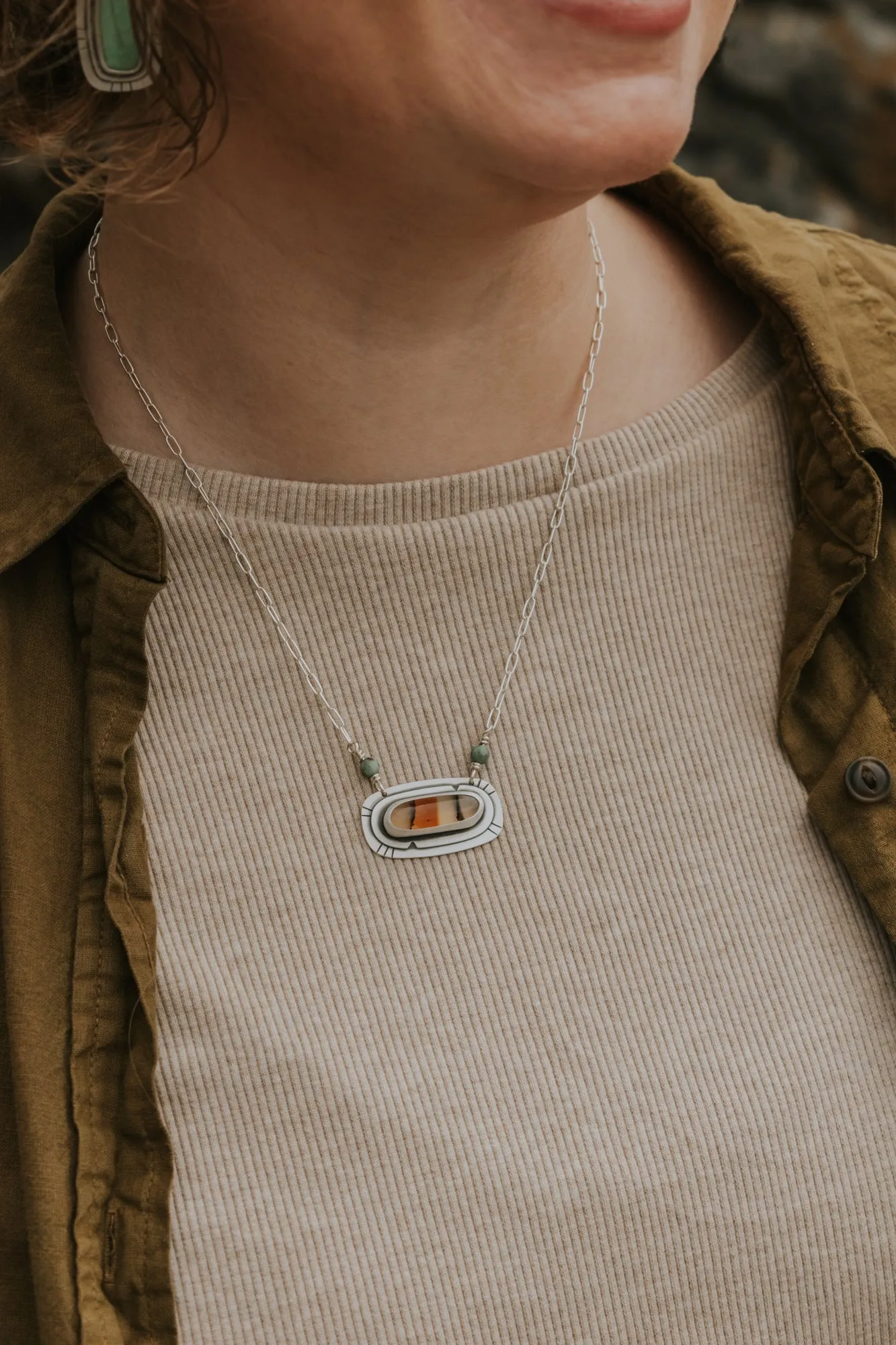 Montana Agate   Turquoise Necklace