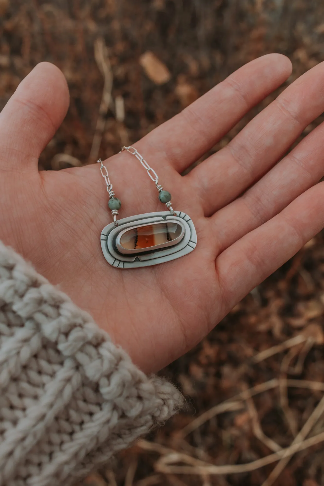 Montana Agate   Turquoise Necklace