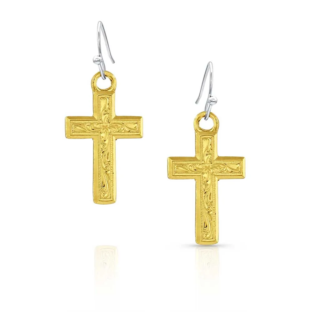 Montana Silversmith World of Faith Cross Earrings