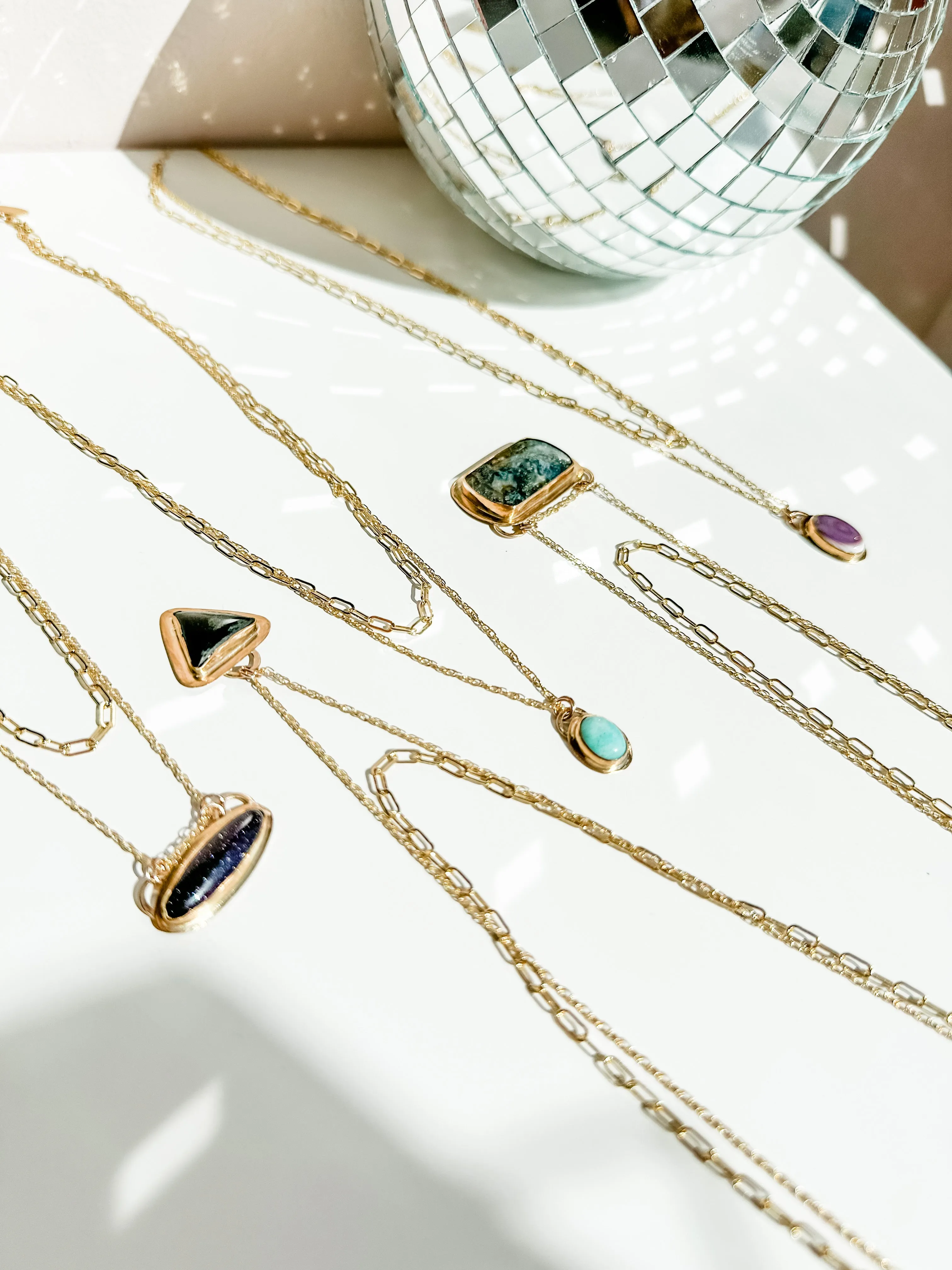 Moss Agate Double Up Layering Necklace