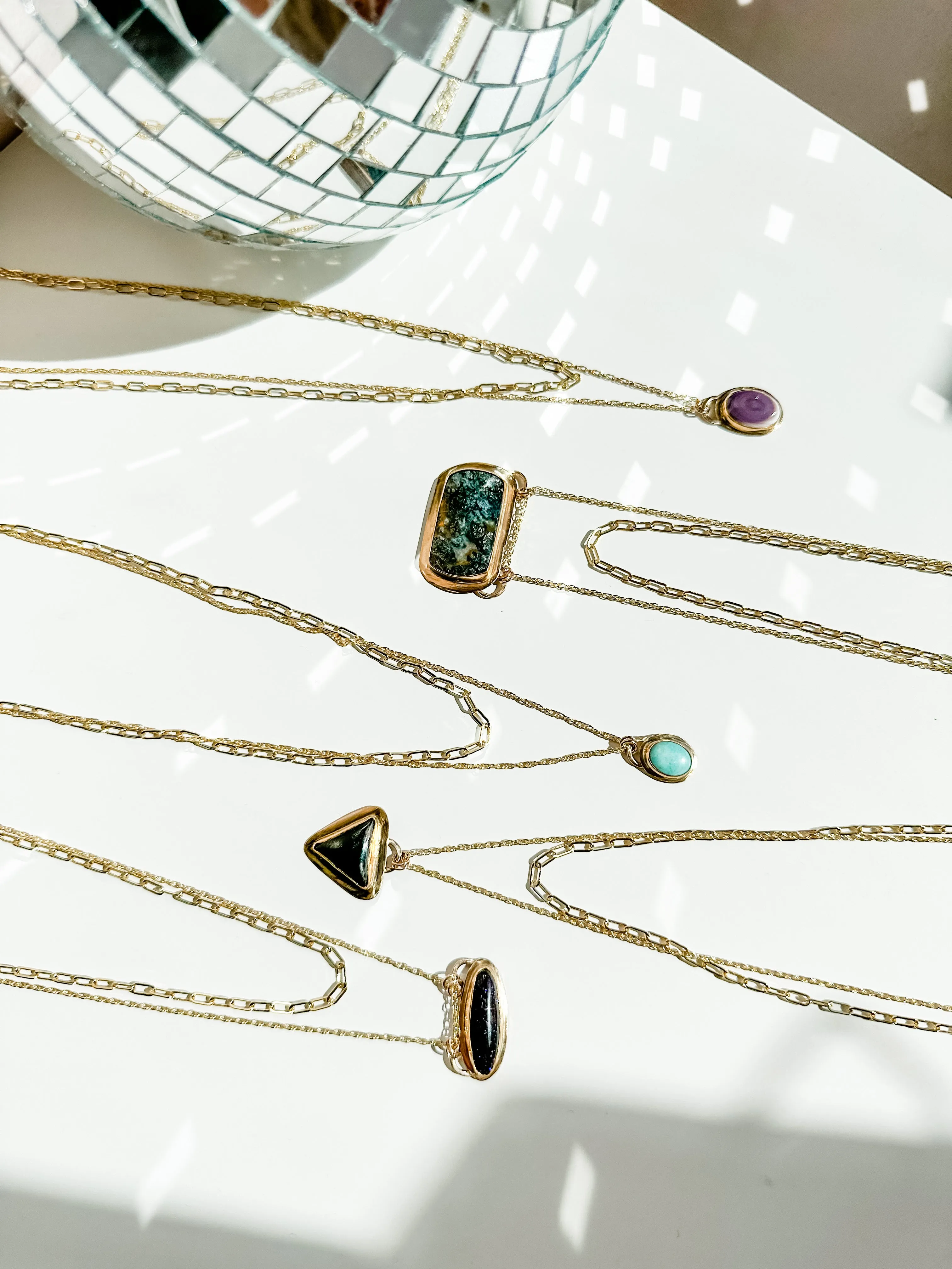 Moss Agate Double Up Layering Necklace