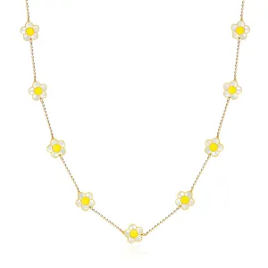 Mother of Pearl Daisy Necklace