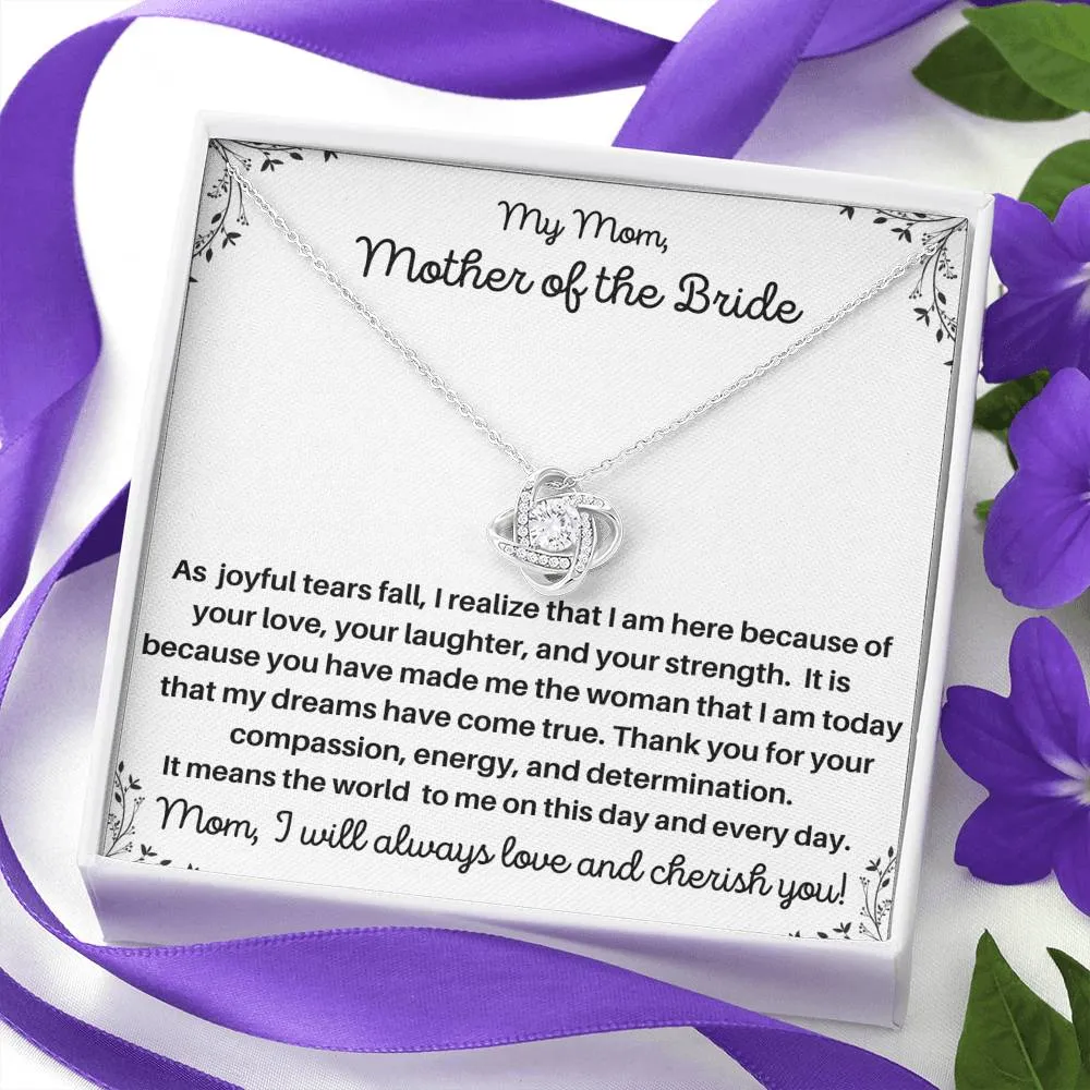 Mother of the Bride Gift From Daughter- Cherish Love Knot Necklace