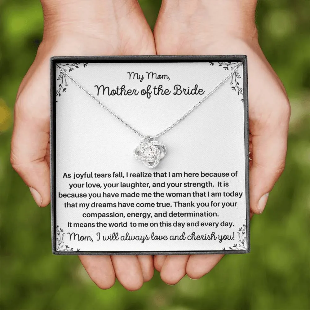 Mother of the Bride Gift From Daughter- Cherish Love Knot Necklace
