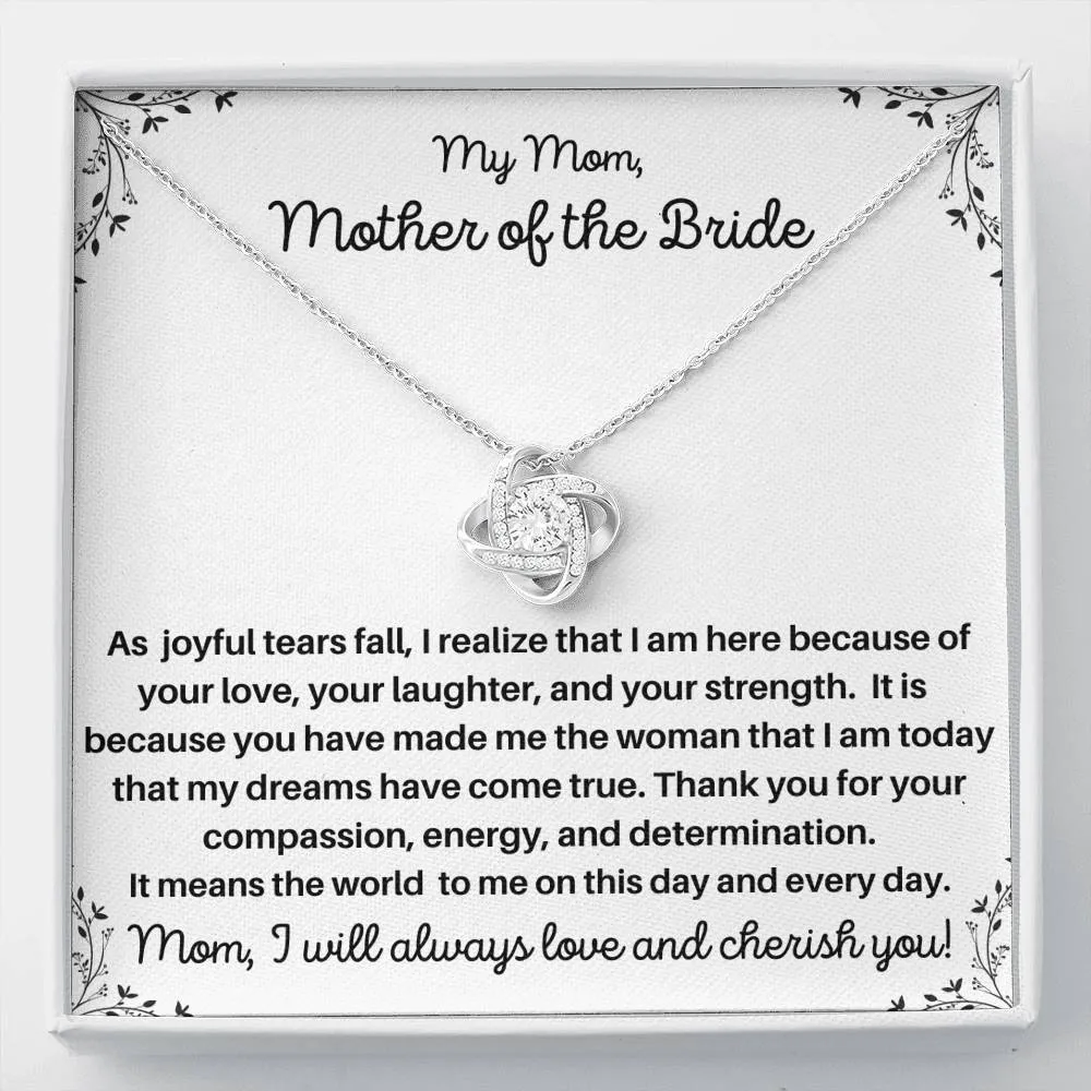 Mother of the Bride Gift From Daughter- Cherish Love Knot Necklace