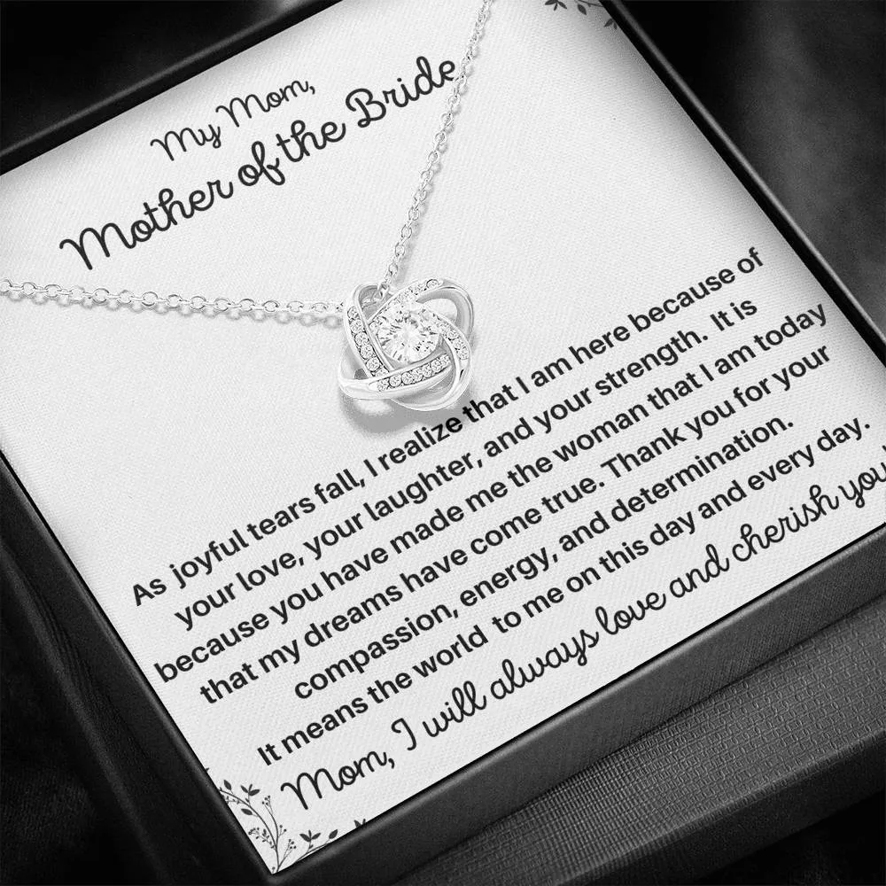 Mother of the Bride Gift From Daughter- Cherish Love Knot Necklace