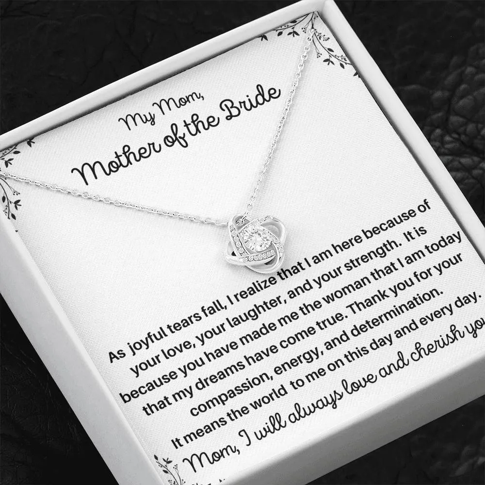 Mother of the Bride Gift From Daughter- Cherish Love Knot Necklace