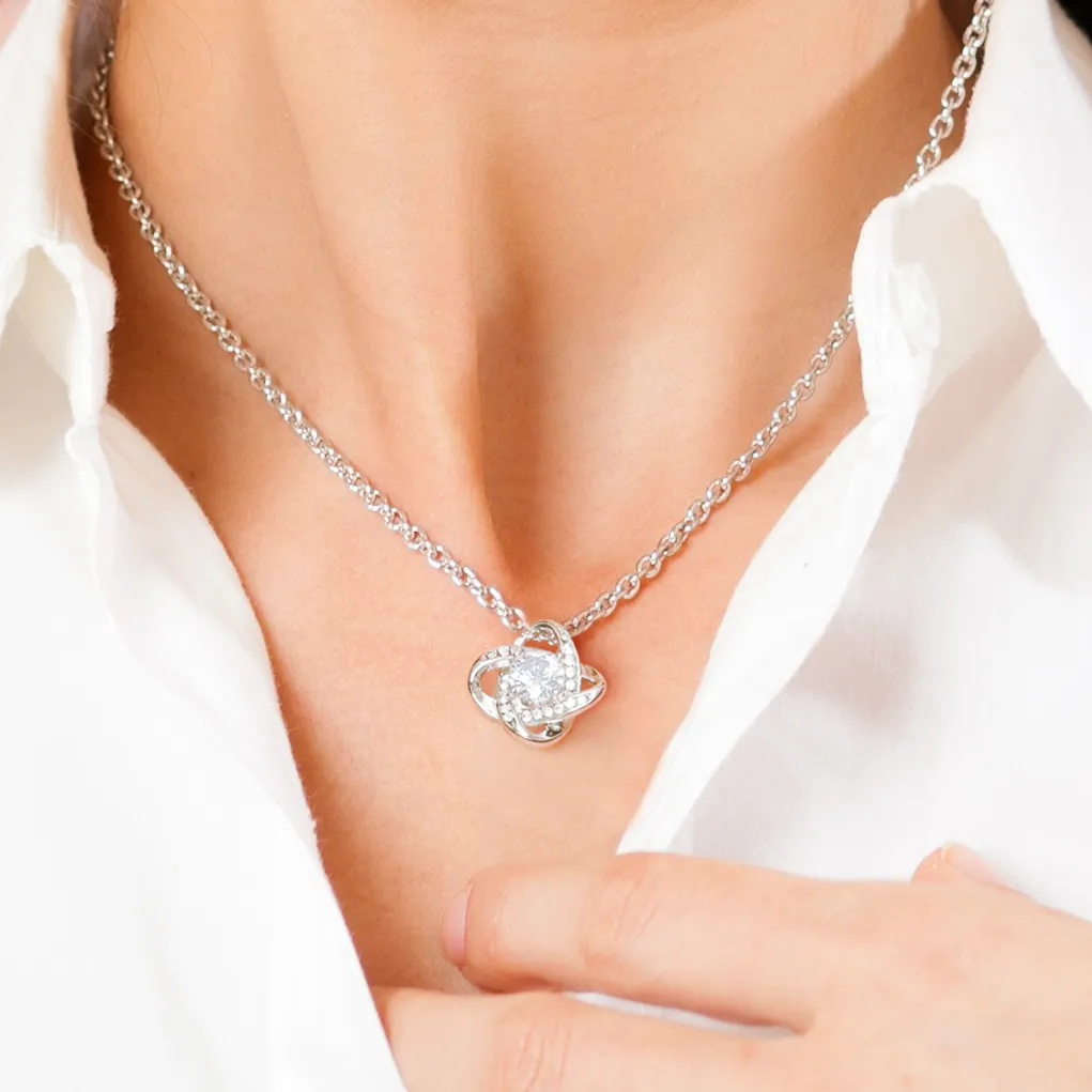 Mother of the Bride Gift From Daughter- Cherish Love Knot Necklace