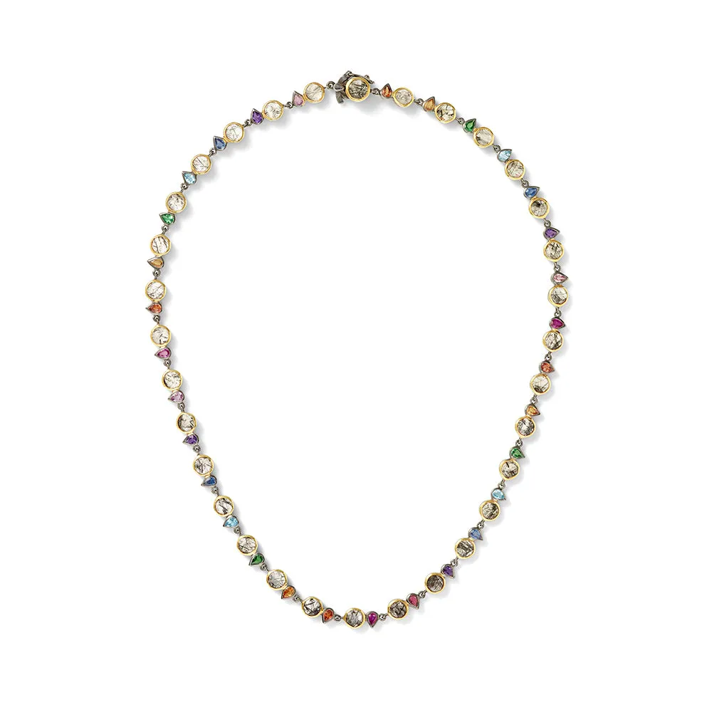 multi-sapphire and quartz rivière