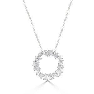 Multi-Shaped Diamond Circle Pendant