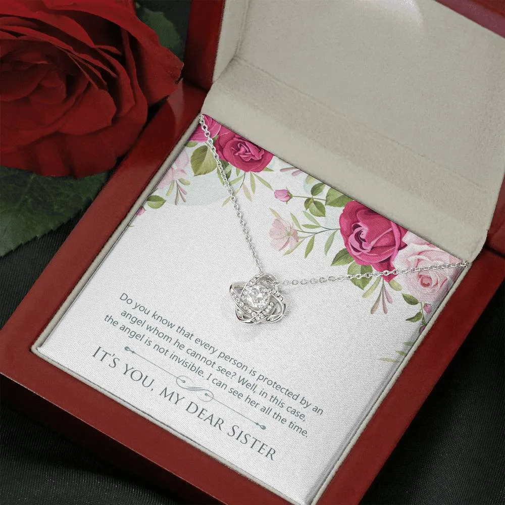 My Angel-Love Knot Necklace for Sister