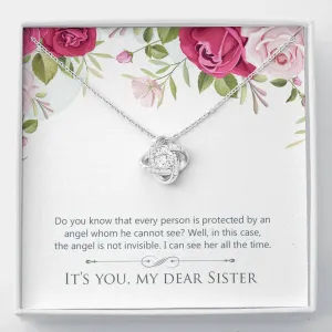 My Angel-Love Knot Necklace for Sister