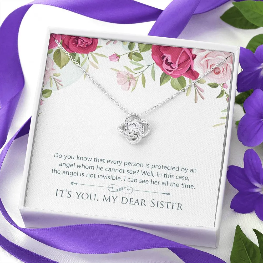 My Angel-Love Knot Necklace for Sister