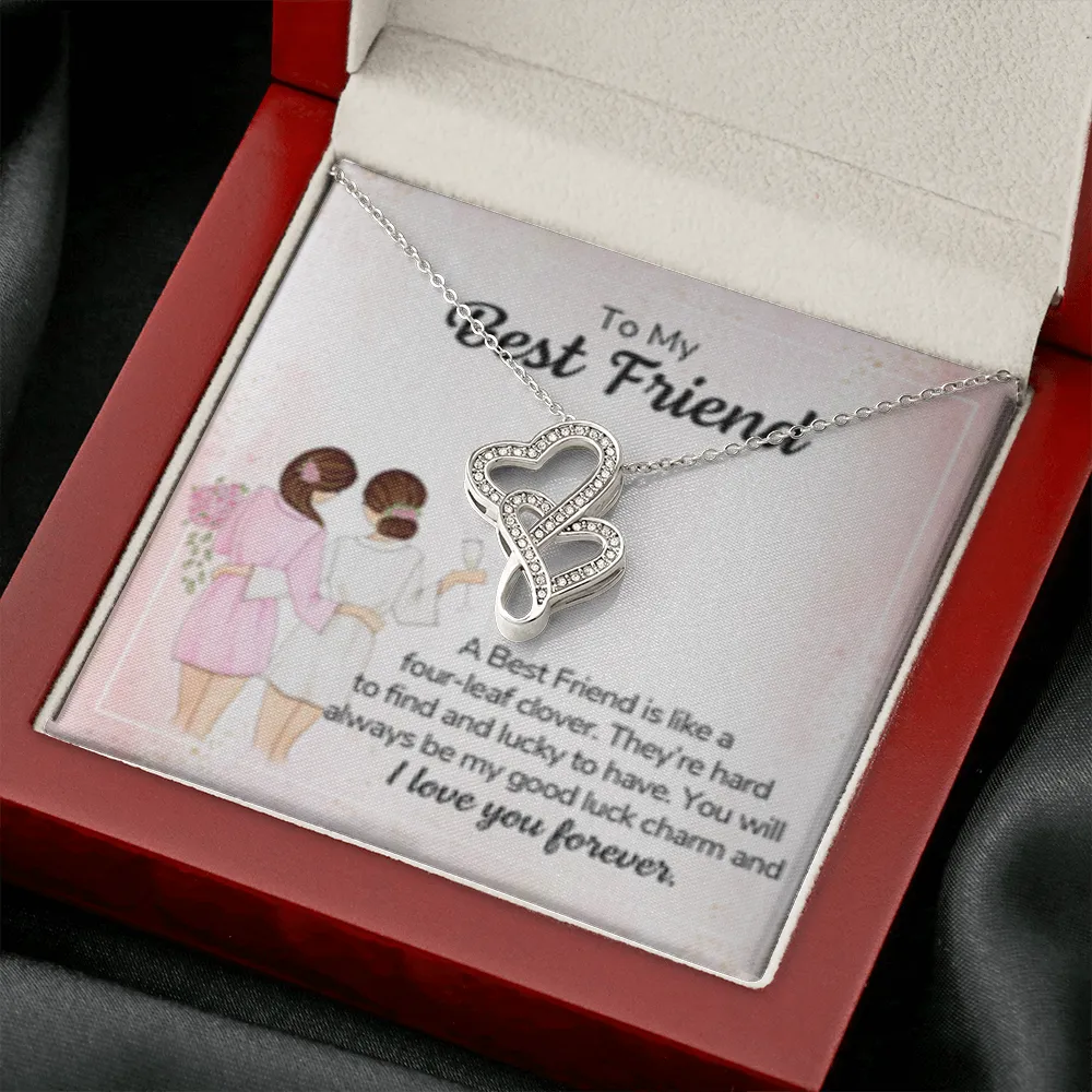 My lucky charm-Double Hearts Necklace for Best Friend