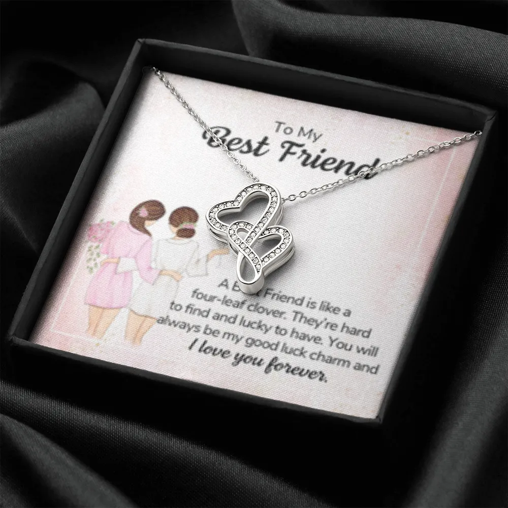 My lucky charm-Double Hearts Necklace for Best Friend