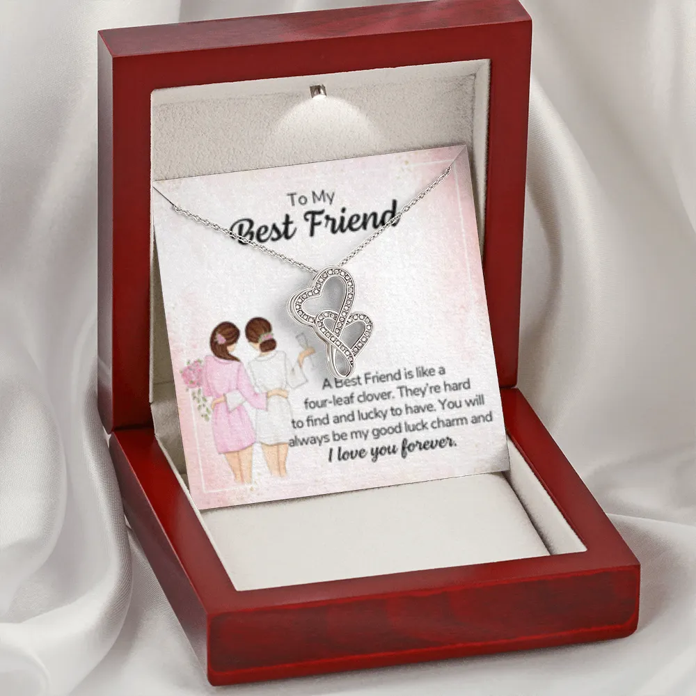 My lucky charm-Double Hearts Necklace for Best Friend