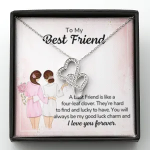My lucky charm-Double Hearts Necklace for Best Friend