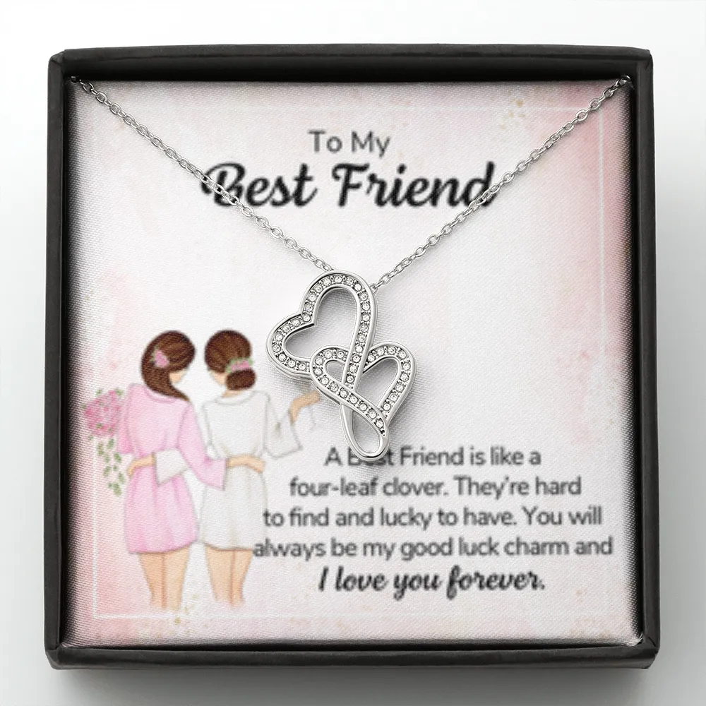 My lucky charm-Double Hearts Necklace for Best Friend