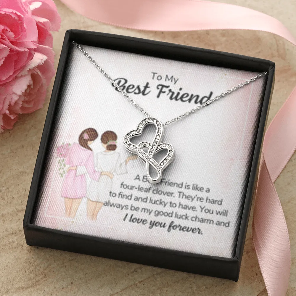 My lucky charm-Double Hearts Necklace for Best Friend
