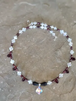 N #204 Swarovski Crystal!! Garnets and Crystals! Dazzling Radiant and Beautiful!!!