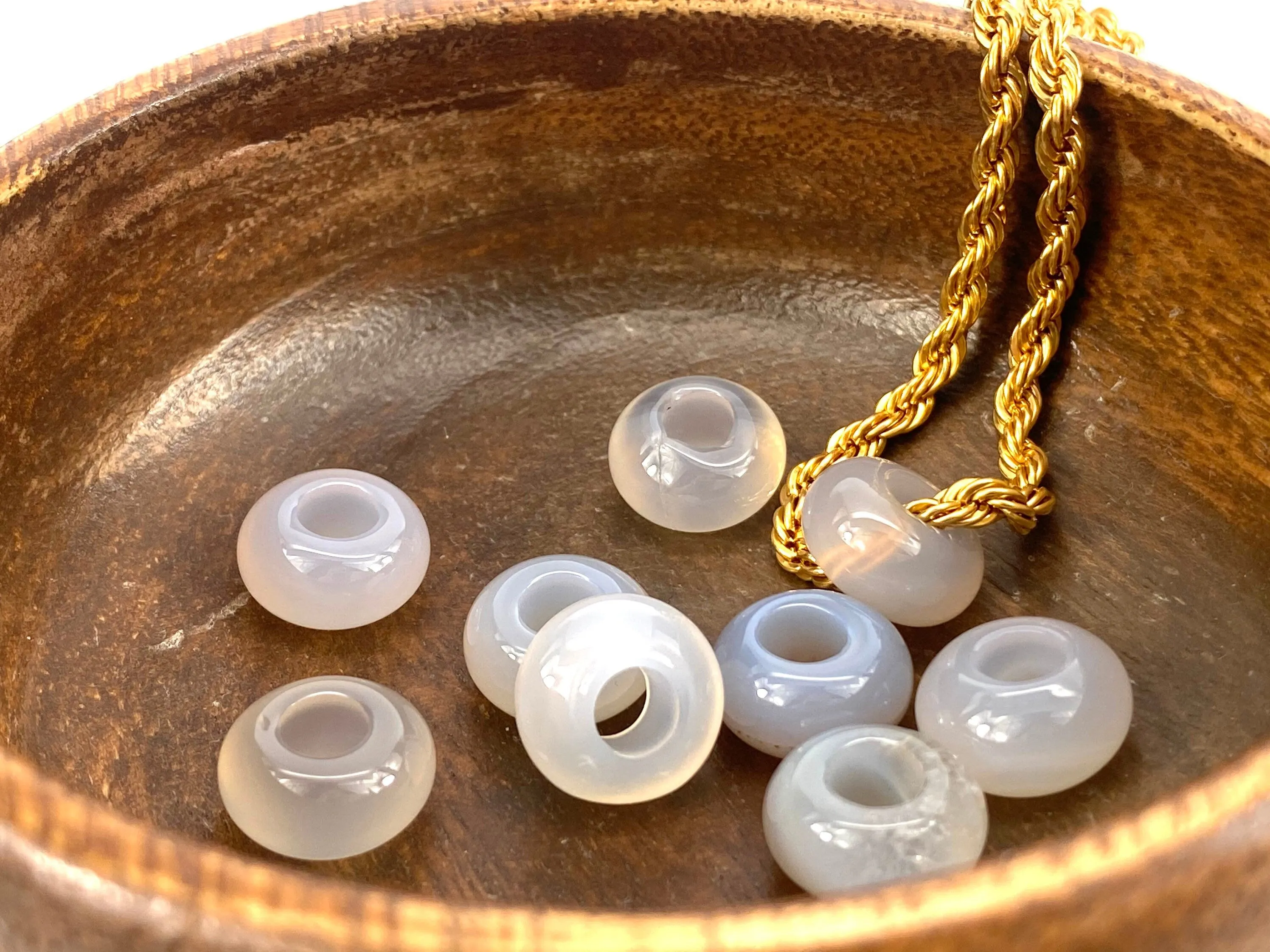 Natural Stone White Agate, Sku#BG73