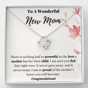 New Mom Love Knot Necklace
