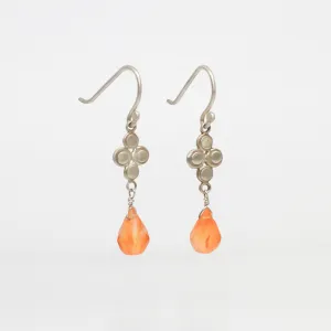 NEW! Sterling Silver Raised Disk Earrings with Carnelian by Ananda Khalsa