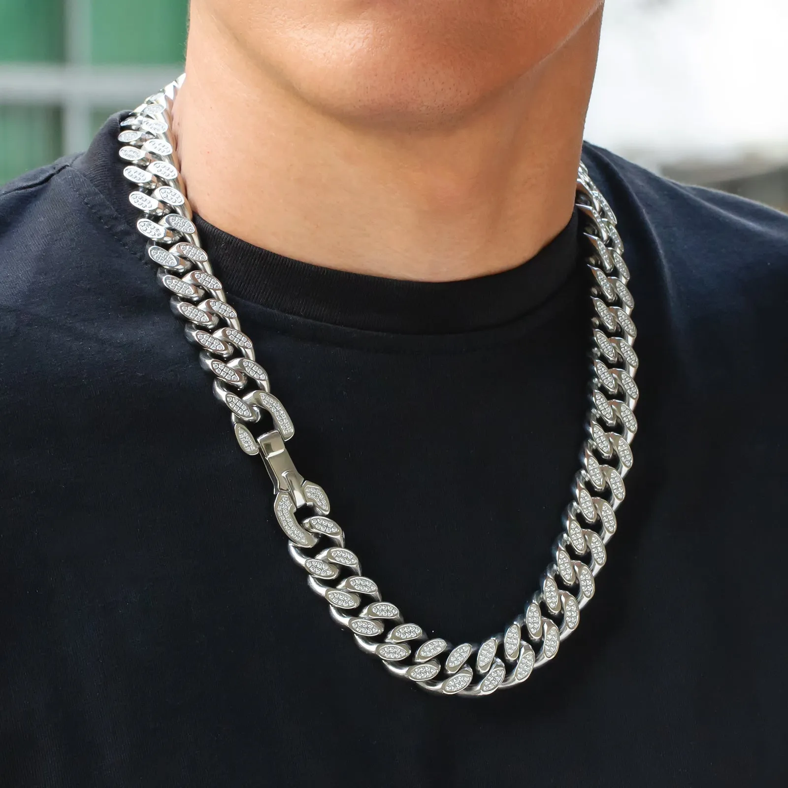【NEW】18mm Iced Out Diamond Cuban Link Chain KRKC